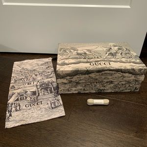 Gucci empty shoe box with dust bag and shoe laces